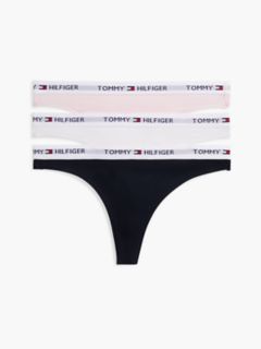 Tommy Logo Thong 3-Pack — White / Navy / Light Pink 1