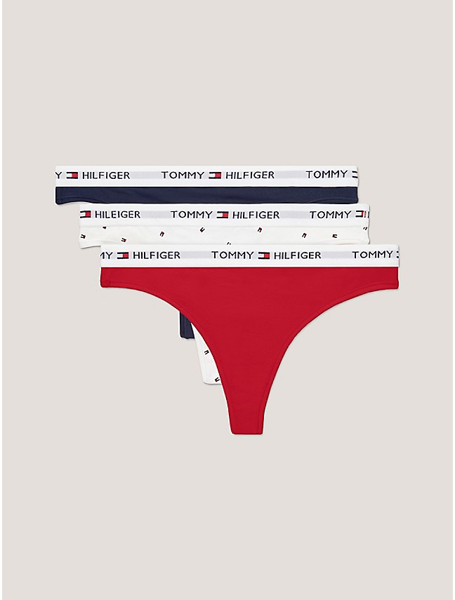 Tommy Hilfiger Iconic Cotton Thong, Crimson Red