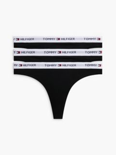 Tommy Logo Thong 3-Pack — Black 1