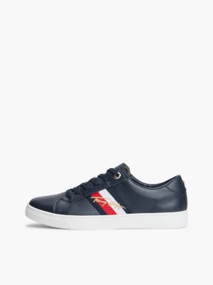 Женские кроссовки Tommy Hilfiger Script Logo Stripe, цвет: Пустынный небесно-голубой — фото 7