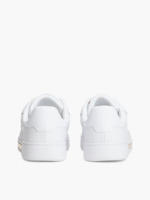 Женские кроссовки Tommy Hilfiger Metallic Accent Leather, цвет: Белый — фото 4