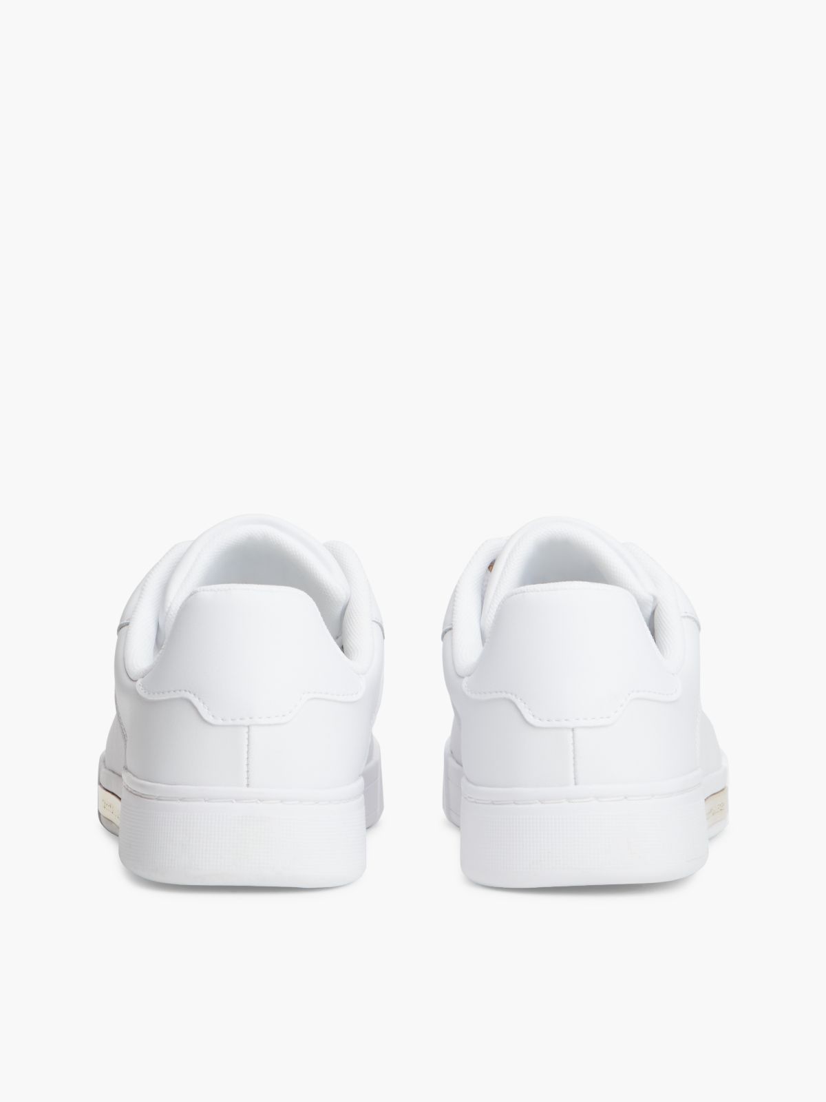 Metallic Accent Leather Sneaker — White