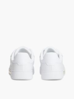 Metallic Accent Leather Sneaker — White 4