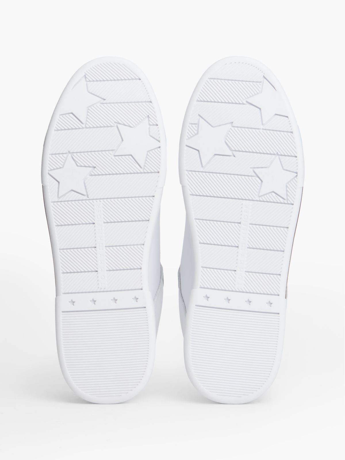 Metallic Accent Leather Sneaker — White