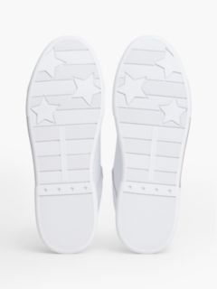 Metallic Accent Leather Sneaker — White 5