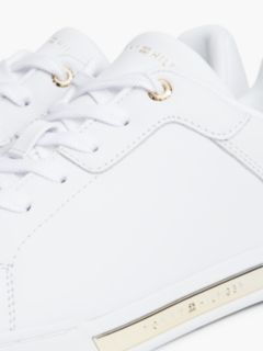 Metallic Accent Leather Sneaker — White 6