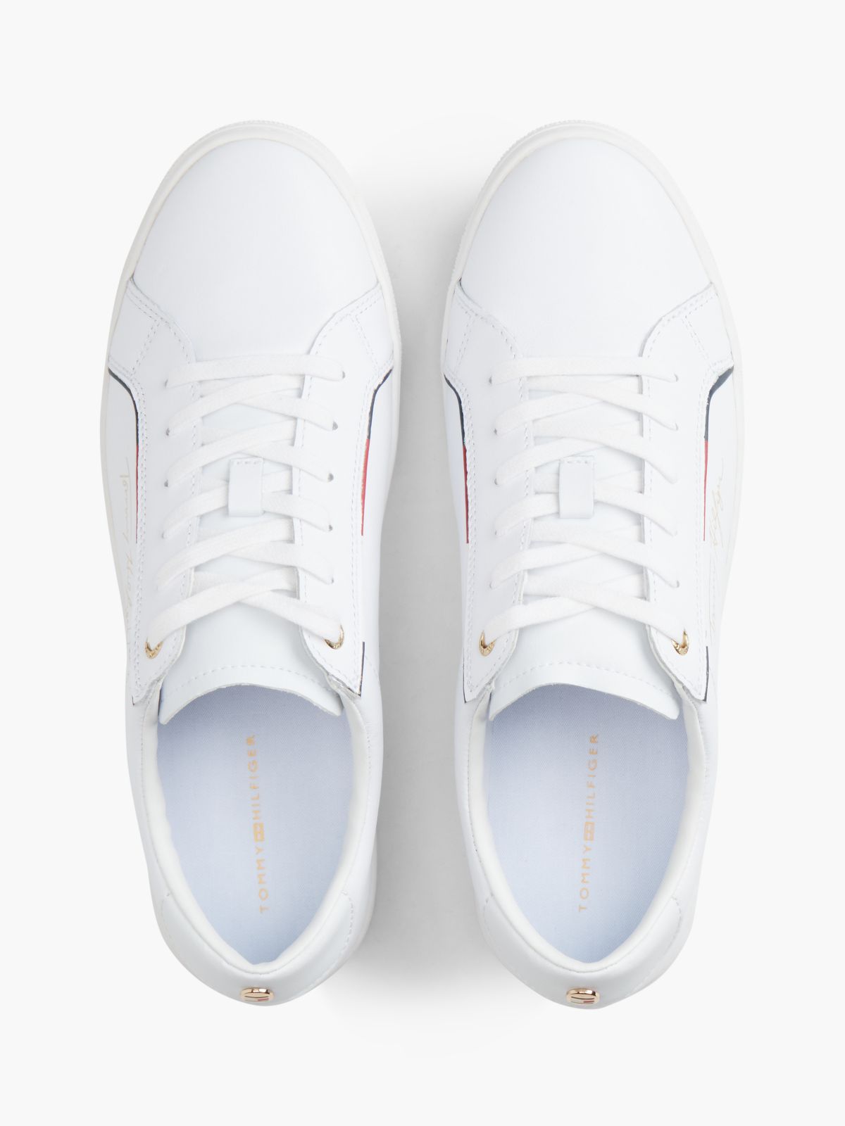 Foiled Script Logo Sneaker — White