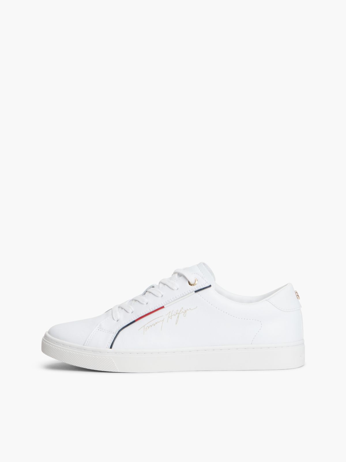 Foiled Script Logo Sneaker — White