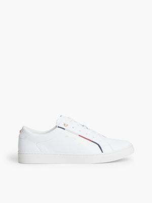 Foiled Script Logo Sneaker, White