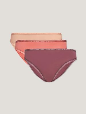 Logo Lace Bikini 3-Pack, Overshadow / Mineralize / Guava