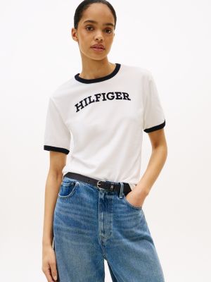 Flocked Monotype Logo T-Shirt, Ecru