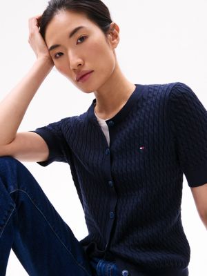 Short-Sleeve Cable Knit Cardigan | Tommy Hilfiger