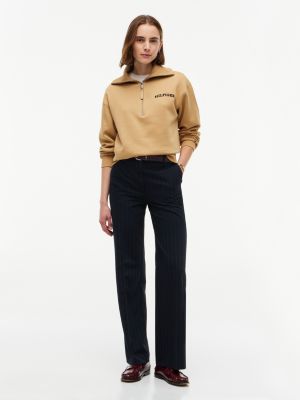 Женские худи Tommy Hilfiger Flocked Monotype Quarter-Zip Sweatshirt — фото 2