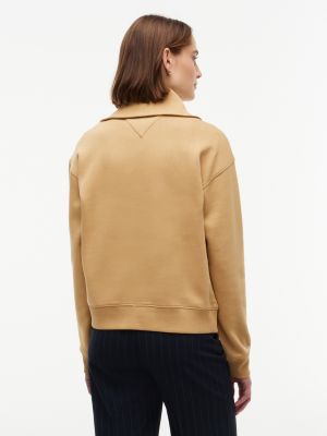 Женские худи Tommy Hilfiger Flocked Monotype Quarter-Zip Sweatshirt — фото 4