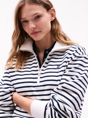 Half-Zip Stripe Sweatshirt | Tommy Hilfiger