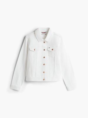 Slim Fit White Stretch-Denim Jacket | Tommy Hilfiger