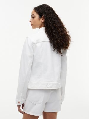 Женские куртки Tommy Hilfiger Slim Fit White Stretch-Denim Jacket — фото 4