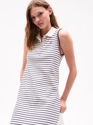 Sleeveless Stripe Polo Dress, Calico Multi Stripe