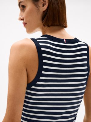 Slim Fit Stretch-Rib Stripe Tank Top | Tommy Hilfiger