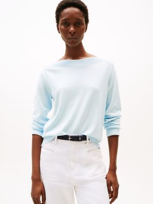 Boatneck Sweater, Keepsake Blue