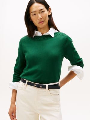 Boatneck Sweater, Ornamental Green