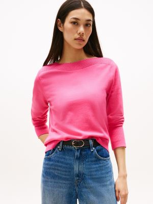 Boatneck Sweater, Fandango Pink