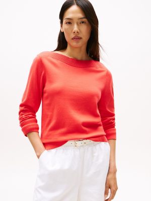 Boatneck Sweater, Strawberry Field