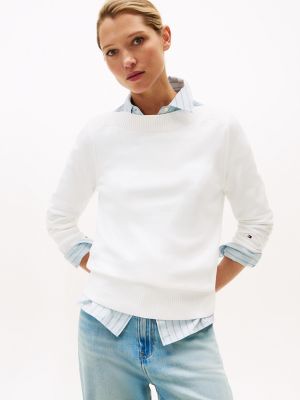 Boatneck Sweater, Ecru