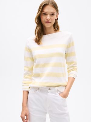 Stripe Boatneck Sweater, Lemon Zest Multi