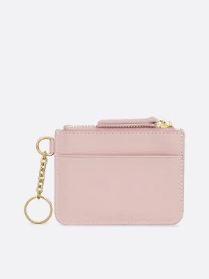 Monogram Zip Card Holder, Whimsy Pink