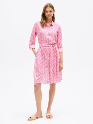Floral Print Shirtdress, Fandango Pink Multi
