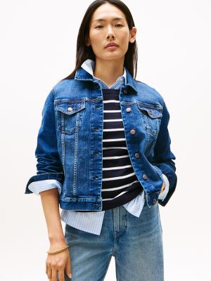 Slim Fit Dark Wash Stretch-Denim Jacket, Dark Wash