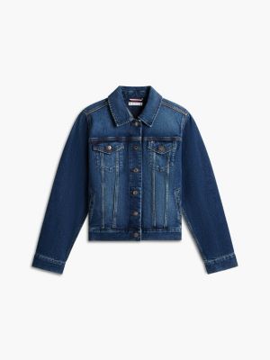 Женские куртки Tommy Hilfiger Slim Fit Dark Wash Stretch-Denim Jacket — фото 5