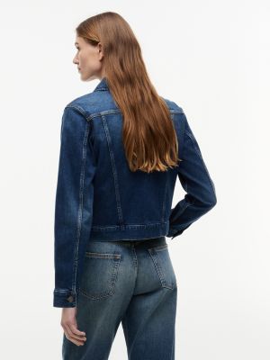 Женские куртки Tommy Hilfiger Slim Fit Dark Wash Stretch-Denim Jacket — фото 4