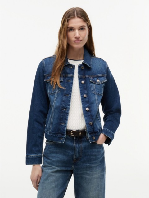 Женские куртки Tommy Hilfiger Slim Fit Dark Wash Stretch-Denim Jacket