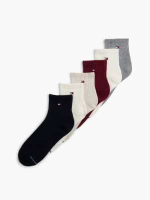 Quarter-Top Sock 6-Pack, Lt Beige Heather/Multi