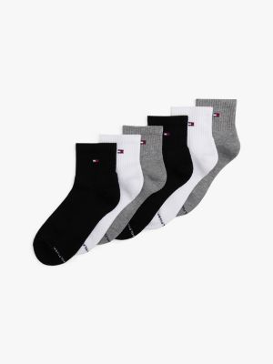 Quarter Top Sock 6-Pack, Deep Black / Multi
