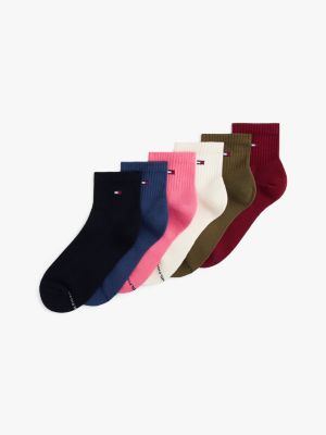 Quarter Top Sock 6-Pack, Rouge / Multi