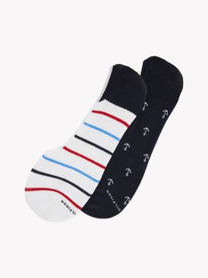 Nautical No-Show Ankle Sock 2-Pack, Navy / Multi
