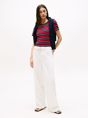 White High-Rise Wide-Leg Jean, White Denim