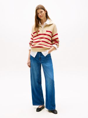 Medium Wash High-Rise Wide-Leg Jean, Medium Wash