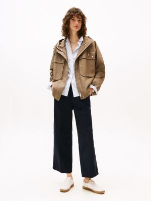 Pull-On Wide-Leg Ankle Pant, Navy