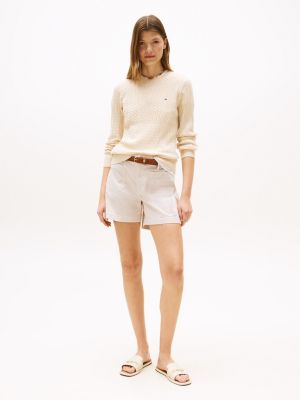 Женский свитер Tommy Hilfiger Cable Knit, цвет: Бежевый меланжевый — фото 3