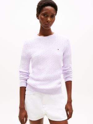 Cable Knit Sweater, Lilac Sprig