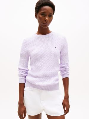 Cable Knit Sweater, Lilac Sprig