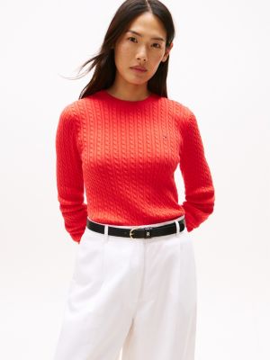 Cable Knit Sweater, Strawberry Field