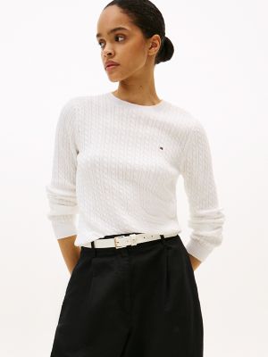 Cable Knit Sweater, Ecru