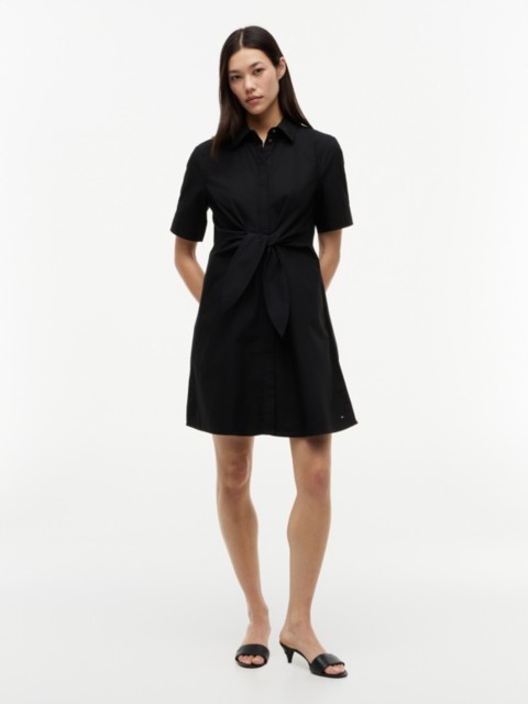 Tommy Hilfiger Linen Blend Tie-Front Shirtdress