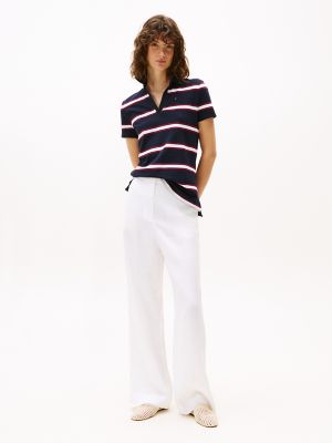 Stripe Stretch-Cotton Polo, Navy Stripe