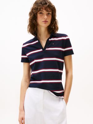Stripe Stretch-Cotton Polo, Navy Stripe